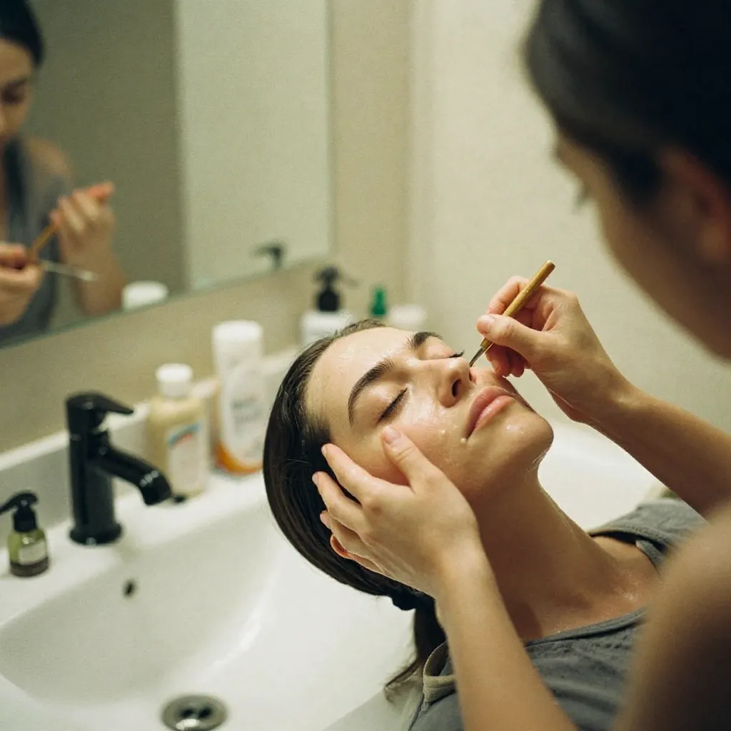 Calm workspace with devices and paper lists